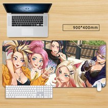 마우스 장패드 롤 리그 오브 레전드 KDA아리 큐티 캐릭터 게임 대형 마우스패드 게이밍 패드 피시 게임 굿즈, 90*40cm, 색상-08