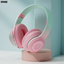 무선 블루투스 헤드폰 5.2 무선 헤드셋 노이즈캔슬링 게이밍 헤드셋, 핑크