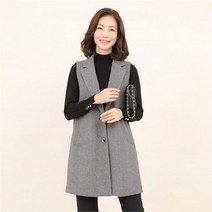 애비뉴투지 엄마옷 테일러 카라 여성 겨울 단추 주머니 정장 하프 조끼 V10073 50대 60대 중년여성