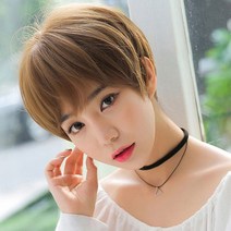 스타일 숏컷 가발 짧은 컷트 통가발 보브컷 여자 커트 머리 전체 티안나는, 그레이
