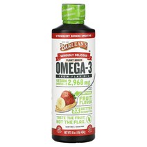 발린스 Seriously Delicious 아마 오일 추출 오메가3 딸기 바나나 스무디 2968mg 454g(16oz), One Color, One Size