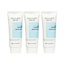 미키움 마일드 안티 유브이 저자극 데일리 선크림 선블록 60ml x1개-무료배송, 3개
