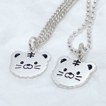 실버 몽실 호랑이 은 미아방지 목걸이, 목걸이+블랙각인