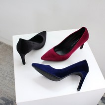 국내생산 쿠션창 벨벳 스틸레토힐 하이힐 9cm구두