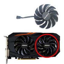 범용호환 87MM T129215SU 4 핀 RX570 GPU 비디오 카드 냉각 팬 기가 바이트 AORUS Radeon RX 4G 그래픽 쿨, 02 1pcs T129215SU