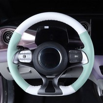 스티어링 휠 핸들커버 초극세 섬유 가죽 손 바느질 DIY 자동차 핸들 커버 BYD Atto 3 EV 2022 용 스티어링, 07 green