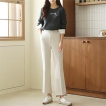 [코지] 여자 젤리 앞뒤 언발란스 부츠컷 허리밴딩 슬랙스