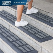 야외 계단 미끄럼 방지 빗물 방수 장마철 고무 매트, 35x135cm 파인애플 패턴 그레이
