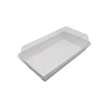[직] 직사각 샌드위치 트레이 DRP-12 백색 박스/400세트 (뚜껑포함 세트발송)