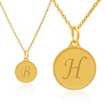 골드모아 [골드모아] 여자 순금 목걸이 15g 24K [원형] 이니셜 각인