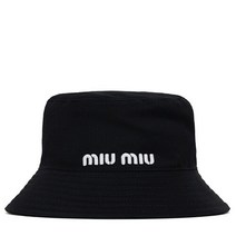 미우미우 명품미우미우 23SS 블랙 드릴 로고 버킷햇 5HC196 2DXI F0967 2DX IF0967
