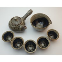 [거산 갤러리] 천목 호피무늬 5인다기세트 7p