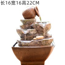 인공폭포 실내 가정용 개업선물 행운의분수대 물레방, 92805수광산색.가로16폭16높이22CM
