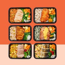 [천삼백케이] [쓰리케어] 국민피티 피티도시락 6종 6팩 혼합 식단관리, 곤약곤드레나물밥&훈제오리6팩