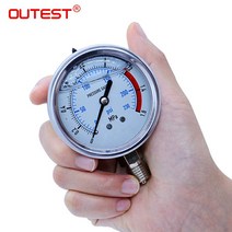 OUTEST 0-60MPa 방사형 스테인레스 스틸 압력계 공기 오일 물 유압 게이지 스레드 G1/4, 13 0-60Mpa