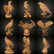 트리머 날 부품 루터기 독수리 세트 3d 모델 STL 구호 cnc 형식 3D stl 파일 동물 새, 01 3D Print File