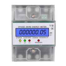 디지털 전력계 3상 4 선 에너지 미터 220/380V 5-80A 소비 kWh 딘 레일 설치 디지털 전력 측정기, 02 Transparent