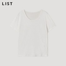 리스트 린넨 스쿱넥 반팔 티셔츠 TSJTSM62520 OW