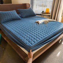헤드없는 미니 서랍 LED 수납 서랍 싱글침대 Joy Textile Mattress Cover Modern Washable Plain Bed Cov, 04 파란