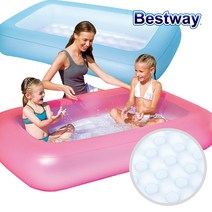 BW 51115 엠보싱 유아사각 에어풀장, 핑크