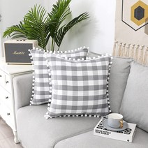 Refineliving 3cm 체크 폴리면 컬러의 소파 쿠션 커버 45cm*45cm