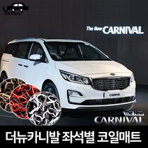 예스카 확장형 더뉴카니발 코일매트 열별 바닥매트, 9인승 2열-브라운