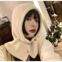겨울바라클라바 후드 방한 겨울넥워머 스키바라클라바, 크림베이지