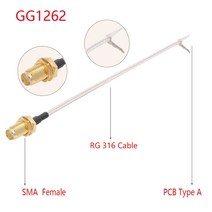 1pc RG316 케이블 SMA 여성 WIFI 무선 라우터에 대 한 PCB 솔더 피그 GPS GPRS 낮은 손실 Jackplug 와이어 커넥터, 05 SMA F to PCB A _ 02 15CM