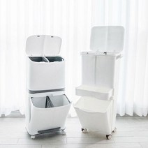 바보사랑 진짜 편한 원터치 틈새공략 대용량 분리수거함.상상공간, 3단(서랍형)+재활용스티커추가