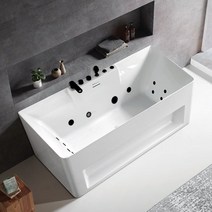 바스코리아 마티스 프리스탠딩 월풀 욕조 | 1700 프리스탠딩 이동식 마사지 사각 반신욕조, 화이트(유광), 1개