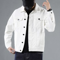 FANSYLI 남자 데님 코트 봄 가을 간단하고 편안한 데님 자켓 느슨한 캐주얼 재킷 898 7C