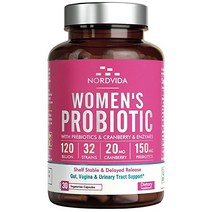 Nordvida NordVida 여성 프로바이오틱스 유산균 120억 크랜베리 Prebiotic 효소 30캡슐
