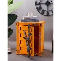 패션가구 모던 인더스트리얼 미니 철재 컨테이너 수납함, 다크 블루