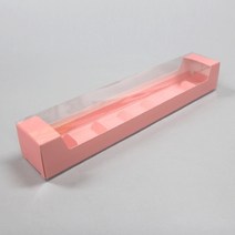 천운패키지 투명마카롱박스 (핑크) 7구 1묶음(25개) 300x55x(h)47mm, 단품