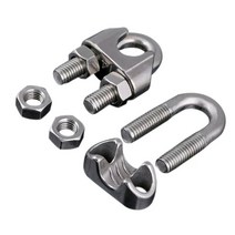 와이어로프 클립 스텐 고정 U유볼트, 스텐클립, 3/16인치(4mm4.8mm용)