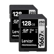 Lexar 프로페셔널 1667x SDXC UHS 카드 128 GB 최대 250MBs 리드 사진 비디오 전문가용 LSD128 CBNA1667, Single_64GB