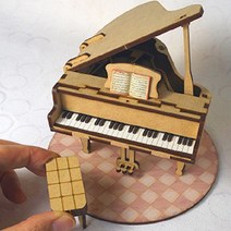 티케몰 미니어처 인테리어 소품 DIY 조립식 나무 피아노, 상세페이지 참조