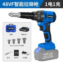 팝너트 리벳건 전동 휴대용 네일건 리베트 탑너트건 공구, (48VF) 리벳건 배터리+충전 세트