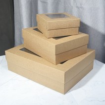 핌스토리 화이트 크라프트 블랙 종이상자 선물상자 모음전1, 크라프트 창문형(대)