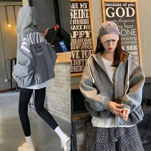 여성 빅사이즈 오버핏 박스 후드집업점퍼 박쥐스타일