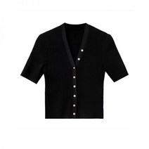 여성 로맨틱 해외 셀럽 유역비 브이넥 니트 티셔츠 고퀄리티 캐주얼 슬림핏 가디건