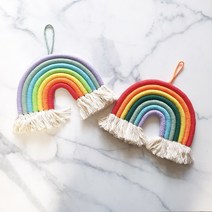 무지개 마크라메 벽장식 드림캐쳐, B-1 구름5색 마크라메(빨강-보라)