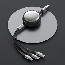 doseon멀티 3in 1 스마트폰 USB 고속충전케이블 120cm, 블랙