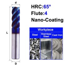 타일 절단기 MZG HRC 45 55 65 2 에지 4 플루트 스퀘어 밀링 커터 티타늄 가공 CNC 경질 합금 카바이드 공, 06 4F65C_17 8X8X75L