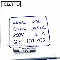 RO54 퓨즈 5x20mm 250V 0.5A 1A 2A 3A 4A 5A 6A 8A 세라믹 보험 튜브 개, 01 5x20mm_09 10A 10pcs