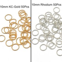 50Pcs 믹스 컬러 헤어 브레이드 Dreadlock 비즈 커프스 링 튜브 액세서리 오프닝 후프 서클 10-12mm 내부 구멍, [44] 10mm Rhodium KCGold
