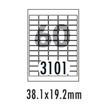 폼텍 바코드용라벨 LQ-3101(20매 60칸 38.1x19.2mm), 단품