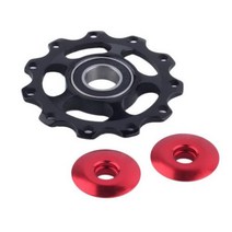 자전거 변속기 초경량 알루미늄 합금 후면 변속기 자키 휠 도로 자전거 MTB 가이드 롤러 아이들러 풀리 사이클링 부품 변속기 자키 휠 MTB 가이드 롤러 아이들러 풀리 사이클링 부품, 1PC Silver