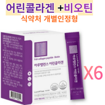 피쉬콜라겐 펩타이드 하루밸런스 어린콜라겐 30포X6통 어린콜라겐 엘라스틴 밸런스 단백질 엘라스틴 비타민C 파우더 먹는 비오틴 보습 에너지 피부 보호 건강 보습 도움 초저분자 추천, 6개(180포)