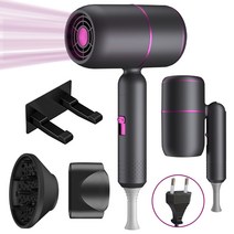 Holotap 음이온 헤어드라이어 휴대용 접이식 헤어드라이기 세트 1800W, 스타 그레이